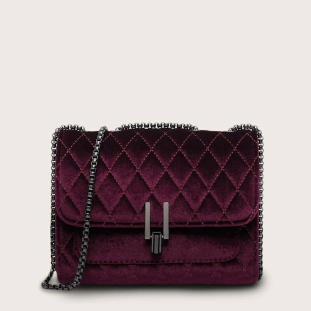 Velvet Quilted Shoulder Bag (ON SALE!)